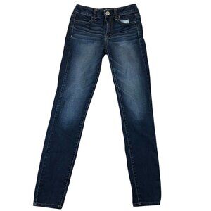 American Eagle Outfitters Womens Jeans 2 High Rise Jeggings Straight Blue Denim